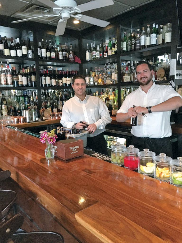 READY TO SERVE: KG Kitchen Bar chef and owner Kevin Gaudreau, left, with bartender Domenic Iannoccine at the Hope Street establishment in Providence.  / COURTESY KG KITCHEN BAR