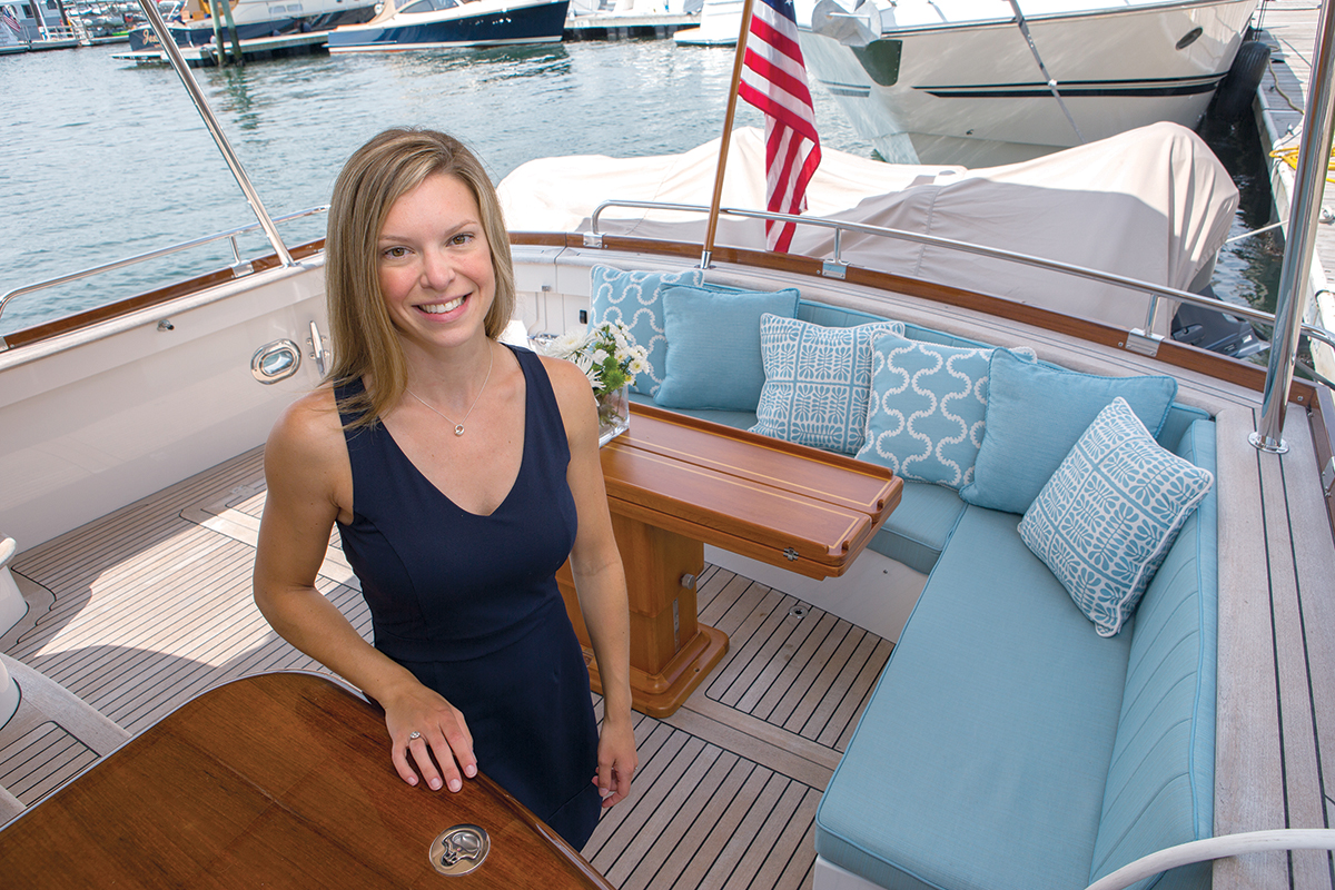 STEADY GROWTH: Ally Maloney, owner of Maloney Interiors LLC, has been designing interiors for yachts and some coastal residences since 2013. She says her business has grown steadily over the past four years. / PBN PHOTO/KATE WHITNEY LUCEY