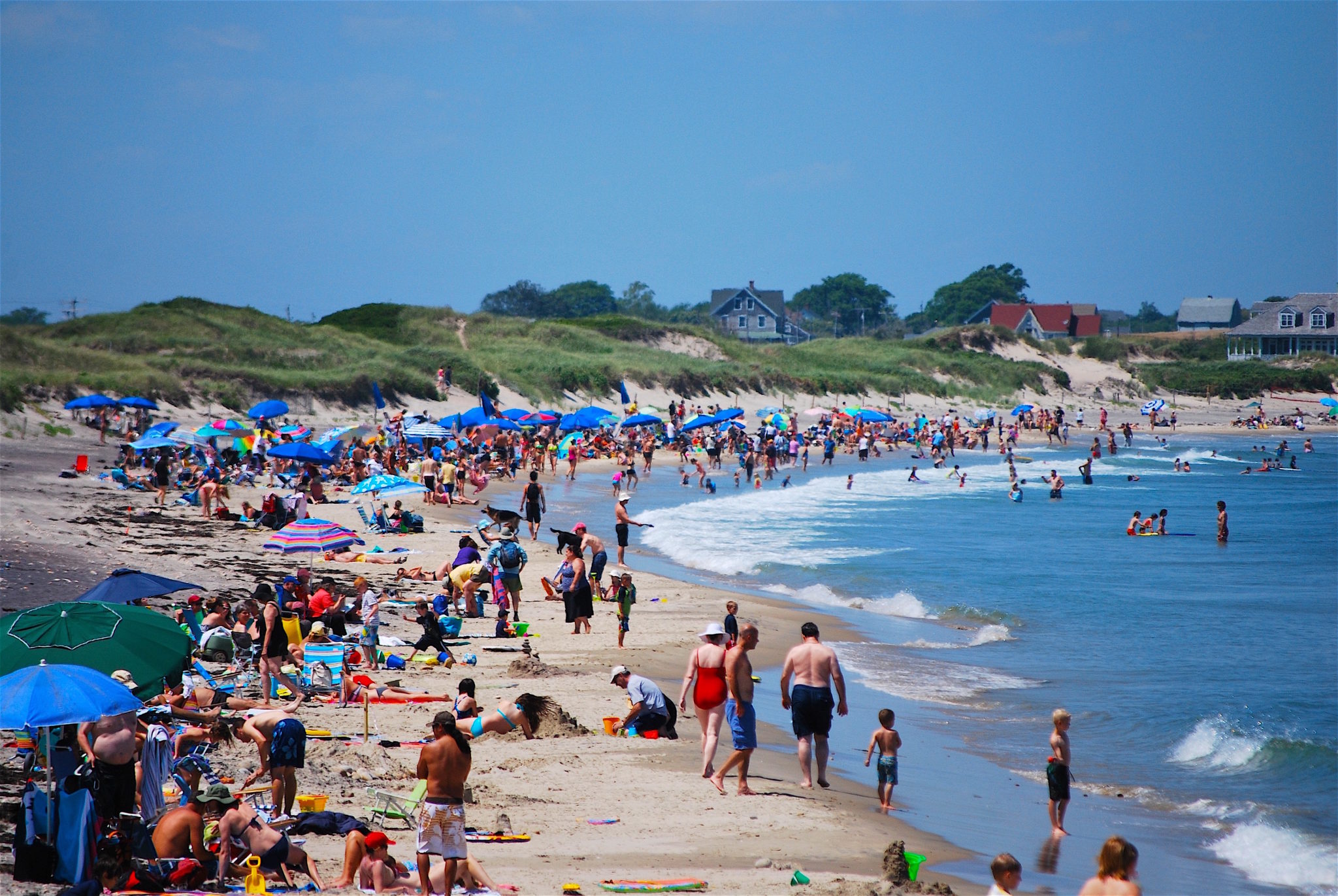 BEACH TIME! Summer and Rhode Islanders head to the beach. In this case, it's Block Island, but there are many opportunities to take in sun and surf in the Ocean State. / PBN PHOTO/K. CURTIS
