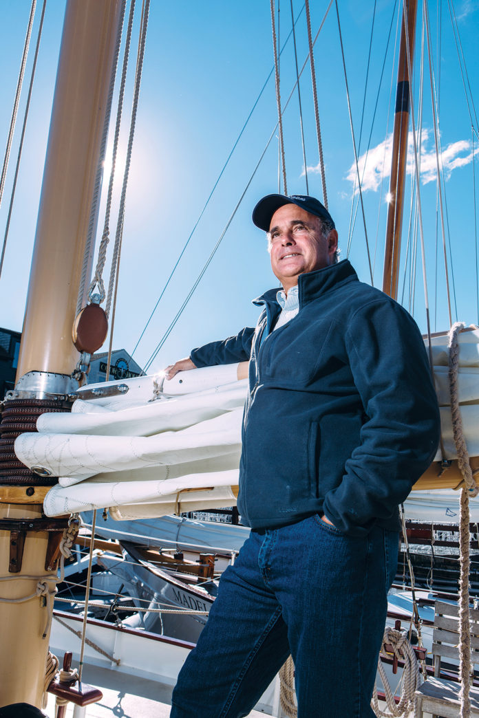 FULL SPEED AHEAD: Sightsailing of Newport’s three-boat fleet averages up to 800 sails each year. Founder John Hirschler started the company in 1990. / PBN FILE PHOTO/RUPERT WHITELEY