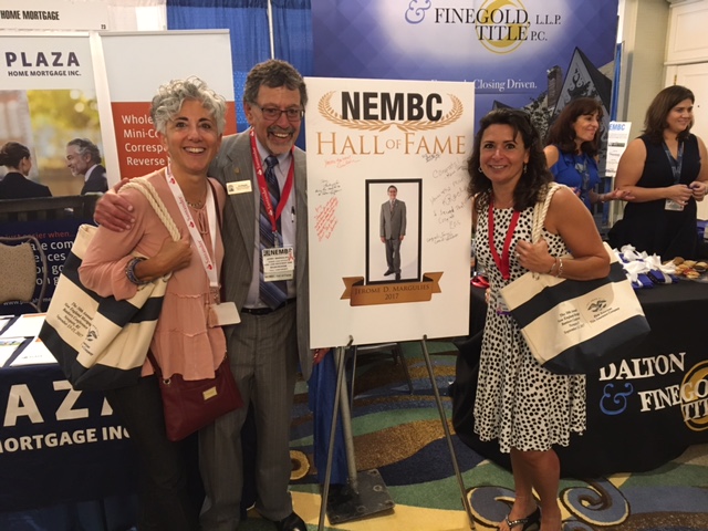 JERRY MARGULIES CELEBRATES his induction into the New England Mortgage Bankers Hall of Fame, with Lisa Topakian, left, loan officer at Home Loan Investment Bank, and Lisa Russo, an associate with RE/MAX Professionals. / COURTESY HOME LOAN INVESTMENT BANK JERRY MARGULIES CELEBRATES his induction into the New England Mortgage Bankers Hall of Fame, with Lisa Topakian, left, loan officer at Home Loan Investment Bank, and Lisa Russo, an associate with RE/MAX Professionals. / COURTESY HOME LOAN INVESTMENT BANK