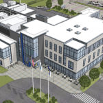 UNIVERSITY OF MASSACHUSETTS DARTMOUTH announced it will host a ribbon cutting for its $55 million expansion to the New Bedford School for Marine Science and Technology Friday. Above, a rendering of the new SMAST building. / COURTESY UNIVERSTIY OF MASSACHUSETTS DARTMOUTH
