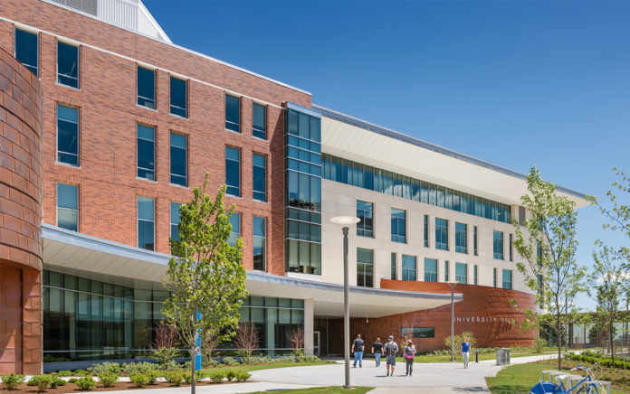 PARE CORP. RECEIVED a Bronze Engineering Excellence Award from the American Council of Engineering Companies of Massachusetts for its work on the University Hall project, above, at the University of Massachusetts Boston. / COURTESY PARE CORP.