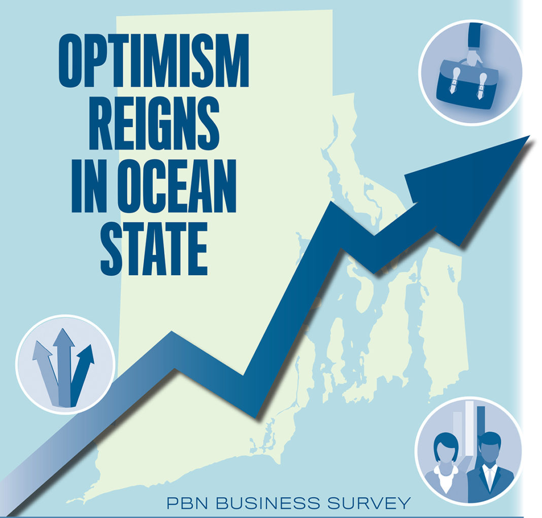 POSITIVE VIBES: According to results from the Providence Business News Summer 2017 Business Survey, local business owners are optimistic about the future of their businesses and the statewide economy, despite ongoing concerns about finding qualified workers and managing rising health care costs. / PBN GRAPHIC/ANNE EWING & LISA LAGRECA POSITIVE VIBES: According to results from the Providence Business News Summer 2017 Business Survey, local business owners are optimistic about the future of their businesses and the statewide economy, despite ongoing concerns about finding qualified workers and managing rising health care costs. / PBN GRAPHIC/ANNE EWING & LISA LAGRECA