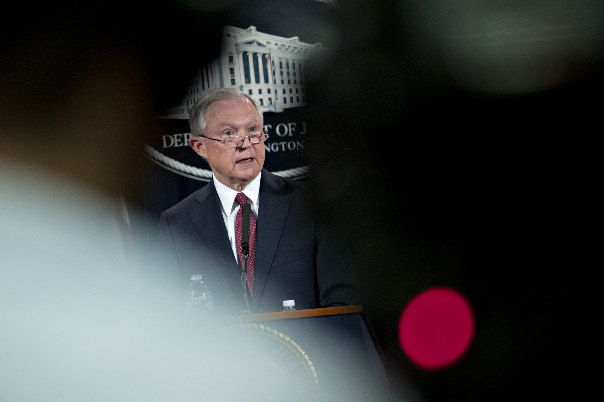 NO DEFERRED ACTION: U.S. Attorney General Jeff Sessions speaks during a briefing at the Justice Department in Washington, D.C., on Sept. 5, announcing the Trump administration's decision to end the Deferred Action for Childhood Arrivals program initiated under President Barack Obama. / BLOOMBERG NEWS PHOTO/ANDREW HARRER