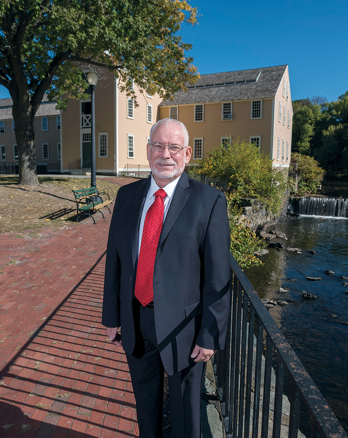 CONNECTING: Avi Nevel, founder of the Rhode Island-Israel Collaborative, a nonprofit organization seeking to establish business, academic and trade exchanges with Israel, at Old Slater Mill in Pawtucket. / PBN PHOTO/MICHAEL SALERNO