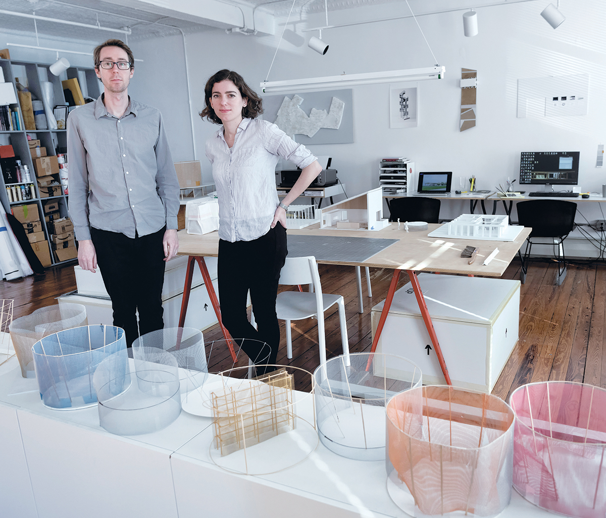 ACCLAIMED ARCHITECTURE: Aaron Forrest and Yasmin Vobis are the founders of Ultramoderne LLC, a Providence architectural firm that has recently won acclaim for one of its projects, a kiosk station called Chicago Horizon in Chicago. / PBN PHOTO/MICHAEL SALERNO