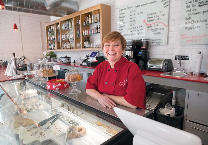 EXPANDING BUSINESS: Jennifer Luxmoore, owner of Sin LLC bakery in Providence, last year opened a restaurant to go alongside the bakery, which was launched in 2007. / PBN PHOTO/MICHAEL SALERNO EXPANDING BUSINESS: Jennifer Luxmoore, owner of Sin LLC bakery in Providence, last year opened a restaurant to go alongside the bakery, which was launched in 2007. / PBN PHOTO/MICHAEL SALERNO