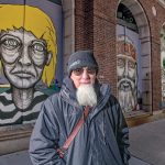 A CELEBRATION AND AN INTERVENTION: AS220 founder Bert Crenca has installed a series of five murals on the historical façade of the Providence National Bank in the city to celebrate the city’s diversity.  / PBN PHOTO/ MICHAEL SALERNO