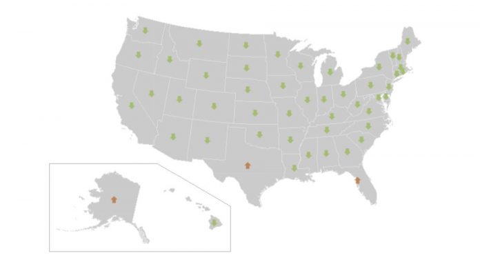 MORTGAGE DELINQUENCY DECLINED in much of the country in November, including in Rhode Island and the Providence-Warwick-Fall River metropolitan area. / COURTESY CORELOGIC