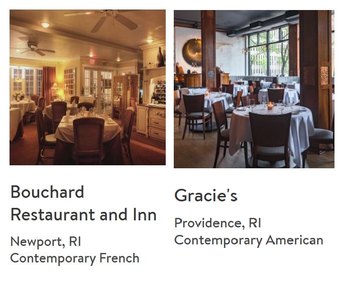 TWO RHODE ISLAND restaurants were named to the OpenTable 2018 Top 100 Most Romantic Restaurants 2018 list. / COURTESY OPENTABLE