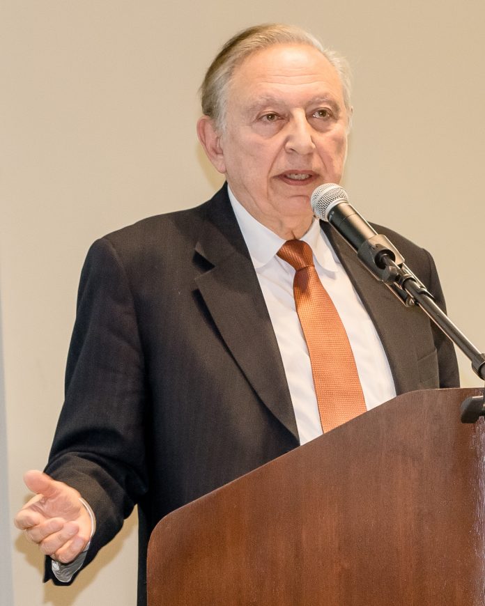 PROVIDENCE COLLEGE alumni Dr. Robert C. Gallo speaks at PC in 2017. The school announced Thursday the creation of a Gallo-funded health fellowship. / COURTESY PROVIDENCE COLLEGE PROVIDENCE COLLEGE alumni Dr. Robert C. Gallo speaks at PC in 2017. The school announced Thursday the creation of a Gallo-funded health fellowship. / COURTESY PROVIDENCE COLLEGE