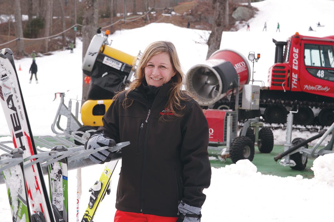 SOLE SURVIVOR: Tracy Hartman is the CEO of Yawgoo Valley, the only ski park still in operation in Rhode Island. The business has remained viable by diversifying its offerings, adding a water park in 1991 and a snow-tubing hill in 1995. / PBN PHOTO/BRIAN MCDONALD