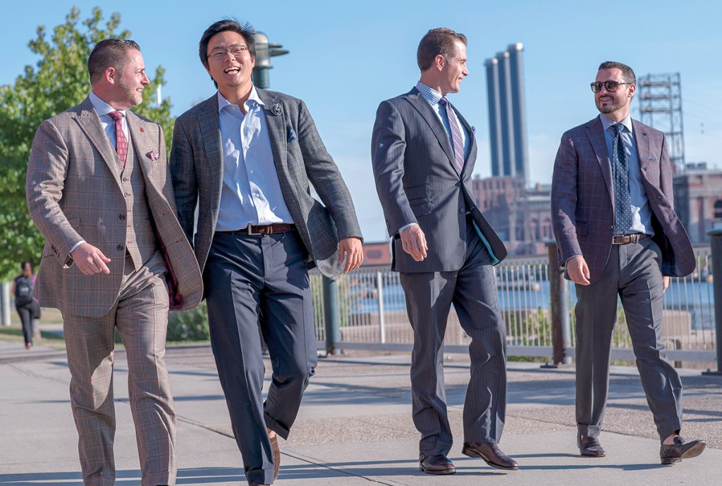 NEW DEMOGRAPHIC: The luxury menswear business is starting to take advantage of advances in technology to cater toward millennial shoppers by creating more affordable options for younger buyers. / COURTESY MARC ALLEN FINE CLOTHIERS