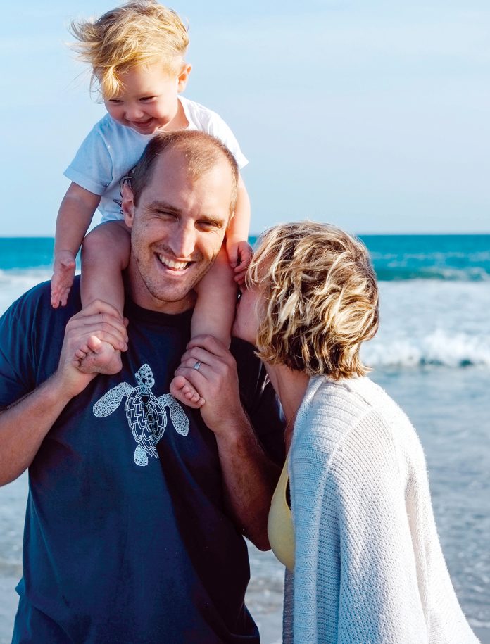 OCEAN BENEFITS: Spike Stone and his wife, Elizabeth, co-own Pepper’s Closet, named after their daughter, an educational clothing brand focused on ocean ­conservation. / COURTESY KATE FOSTER & JOHN ­HESSELBARTH OF APPARITION