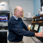 MARINE NAVIGATION: Cay Electronics owner Rufus Van Gruisen in the showroom at the company’s headquarters in Portsmouth. Cay supplies, installs and repairs marine navigation and other electrical systems for yachts and powerboats. / PBN PHOTO/KATE WHITNEY LUCEY