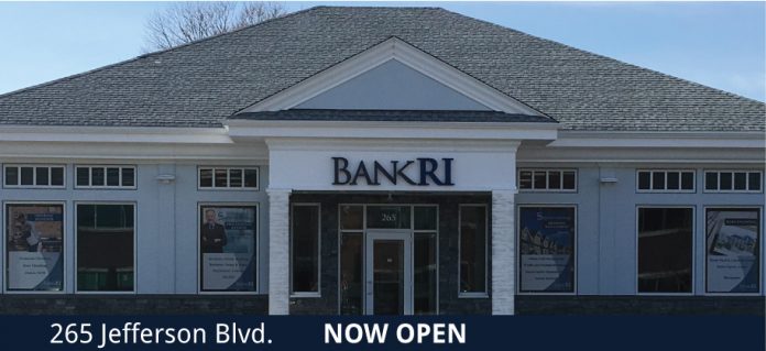 THE BANK RHODE ISLAND branch at 265 Jefferson Blvd. in Warwick, above, reopened on Feb. 26. The branch was previously located on Centreville Road in Warwick. / COURTESY BANKRI