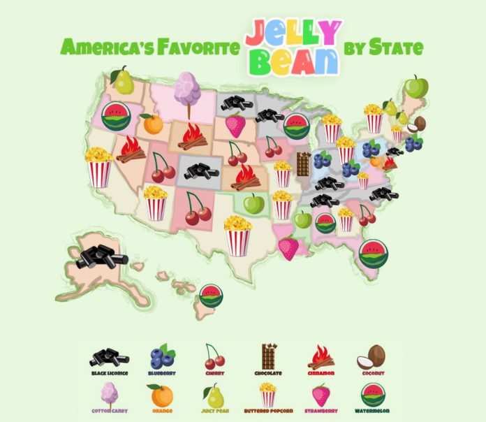 CANDYSTORE.COM reports that the most popular jelly bean flavor in Rhode Island in its most recent survey is Blueberry. / COURTESY CANDYSTORE.COM CANDYSTORE.COM reports that the most popular jelly bean flavor in Rhode Island in its most recent survey is Blueberry. / COURTESY CANDYSTORE.COM