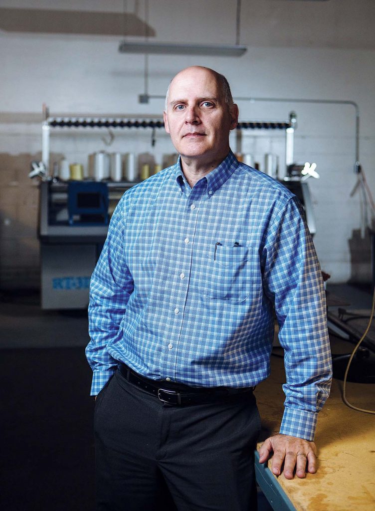 David Pettey is co-founder of Response Technologies, a winner in the 2016 Rhode Island Business Plan Competition that combines additive manufacturing and innovative material science capabilities to create solutions for the military, aerospace, automotive and tactical markets. / PBN PHOTO/RUPERT WHITELEY David Pettey is co-founder of Response Technologies, a winner in the 2016 Rhode Island Business Plan Competition that combines additive manufacturing and innovative material science capabilities to create solutions for the military, aerospace, automotive and tactical markets. / PBN PHOTO/RUPERT WHITELEY