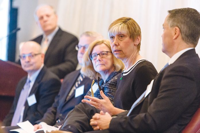 IMPROVEMENT AND CHALLENGES: Joan Kwiatkowski, CEO of CareLink and the PACE Organization of Rhode Island, participated in PBN’s 2018 Spring Health Care Summit, helping get the conversation started by talking about her recent experiences in the health care system. / PBN FILE PHOTO/RUPERT WHITELEY