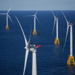 THE BLOCK ISLAND WIND FARM, developed by Deepwater Wind, was the first offshore wind farm in the United States. / BLOOMBERG FILE PHOTO/ERIC THAYER