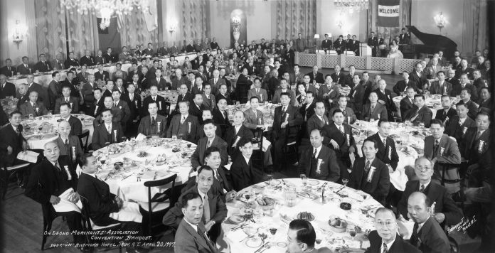 ONE OF THE photos displayed as part of the Providence's Chinatown exhibit. The On Leong Chinese Merchants Association, which held its national conference at the Providence Biltmore, is one testament to the active Chinese business community that resided in downtown Providence during the early to mid-20th century. / COURTESY ANGELA FENG