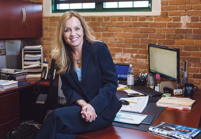 TEAMING UP: Rachelle Handfield, executive vice president of human resources at Collette, has redesigned the company’s approach to compensation and professional development.  / PBN PHOTO/RUPERT WHITELEY