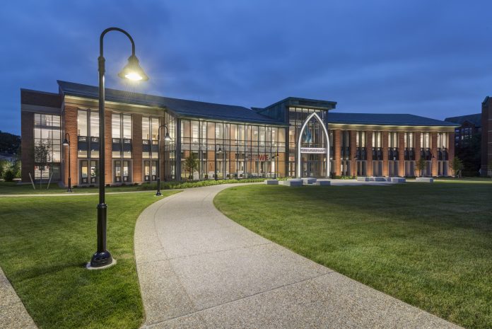 ON TUESDAY, Providence College announced its School of Business had received a five-year accreditation extension from the Association to Advance Collegiate Schools of Business. Dean Sylvia Maxfield said part of the credit was due to the facilities available in the Arthur F. and Patricia Ryan Center for Business Studies (pictured). / COURTESY PROVIDENCE COLLEGE