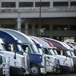 ON SUNDAY, police nationwide began enforcing rules requiring most big rigs to use electronic logging devices to record driver hours. / BLOOMBERG FILE PHOTO/T.J. KIRKPATRICK