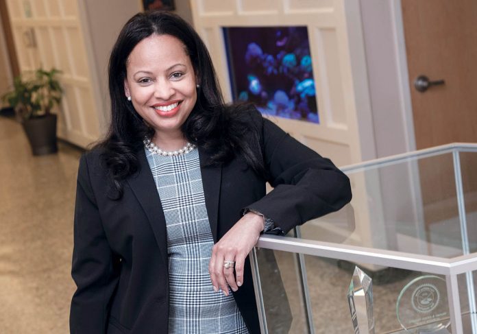 DATA-DRIVEN: Colleen Ramos, vice president of finance at Women & Infants Hospital, presents the data the hospital needs to chart the best path to the future. / PBN PHOTO/RUPERT WHITELEY