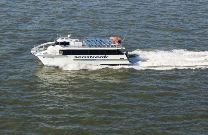 PROVIDENCE-NEWPORT ferry service resumed Friday and will run through Columbus Day weekend. / COURTESY COMMERCE RI