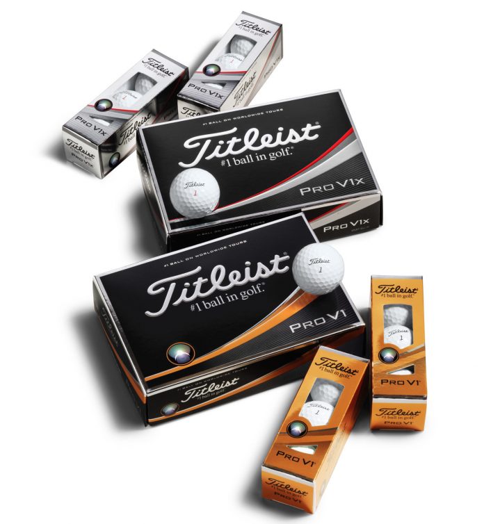 ACUSHNET HOLDINGS reported net income of $43.1 million in the first quarter, an 8.7 percent increase year over year despite a slip in sales when controlled for currency exchange rate fluxuations. Pictured is the company's flagship golf ball products, the Pro V1 and Pro V1x. / COURTESY TITLEIST