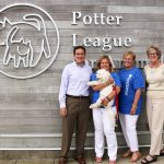 CASUAL CAUSE: BankNewport employees recently presented donations totaling $500 to the Potter League for Animals. / COURTESY BANKNEWPORT