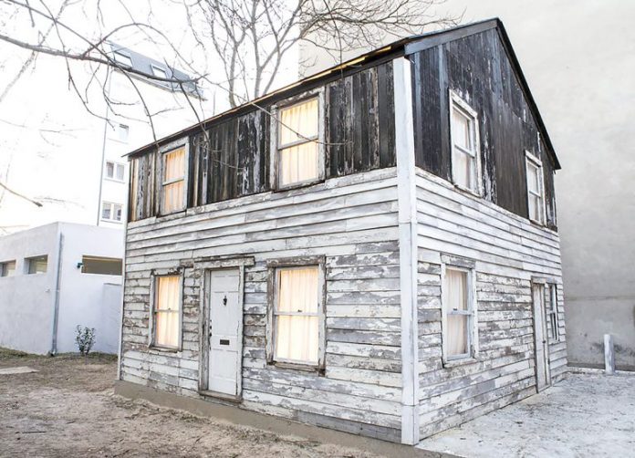 THE ROSA PARKS HOUSE, which had been on display at the WaterFire Arts Center in Providence, is going to auction in New York City. / COURTESY FABIA MENDOZA