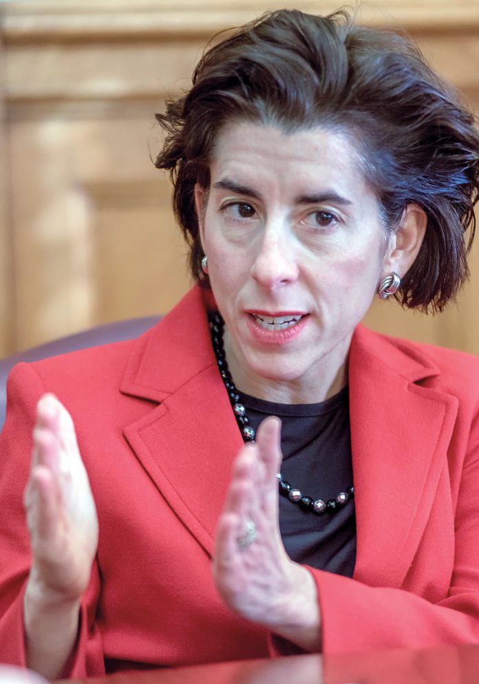 IT STARTS AT THE TOP: Critics and political opponents say Gov. Gina M. Raimondo should have known about the deception that a state lawyer was committing by not filing a timely appeal to a court ruling about state reimbursement rates to nursing homes. / PBN FILE PHOTO/­MICHAEL SALERNO
