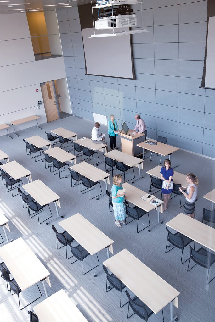 NEW ROOMS: The new classrooms in Gaige Hall are sized for up to 32 students, allowing for an intimate environment to learn. Additional classrooms were also built to address issues of scheduling congestion.