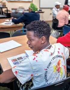 COMMUNITY RESOURCE: Aihasan Wandi, a student from Ethiopia, attends Community Resource Day at Dorcas International Institute of Rhode Island, a nonprofit agency that provides education, English classes, legal help and social services to immigrants.  / PBN PHOTO/MICHAEL SALERNO