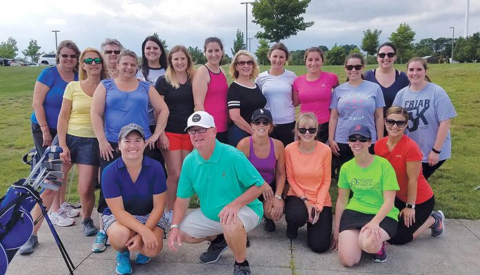 LEAGUES AHEAD: DiSanto, Priest & Co. employees from last summer’s Women’s Golf League at Mulligan’s Island in Cranston.  / COURTESY DISANTO, PRIEST & CO.