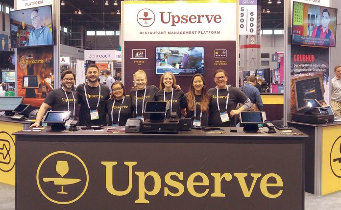 SERVE’S UP: The Upserve team touts the benefits the company offers at the National Restaurant Association Conference in Chicago. / COURTESY UPSERVE