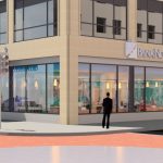 A RENDERING SHOWS what BankNewport's first Providence branch will look like when completed, located at 55 Dorrance St. and slated to open later this month. / COURTESY BANKNEWPORT