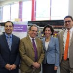 HRSI PARTICIPANTS may now pay their health insurance bills at a CVS Pharmacy retail location. Above, from left to right, – HSRI Chief Operating Officer Ernie Iannitelli, Sen. Joshua Miller, Gov. Gina M. Raimondo, HSRI Director Zachary W. Sherman. / COURTESY HSRI