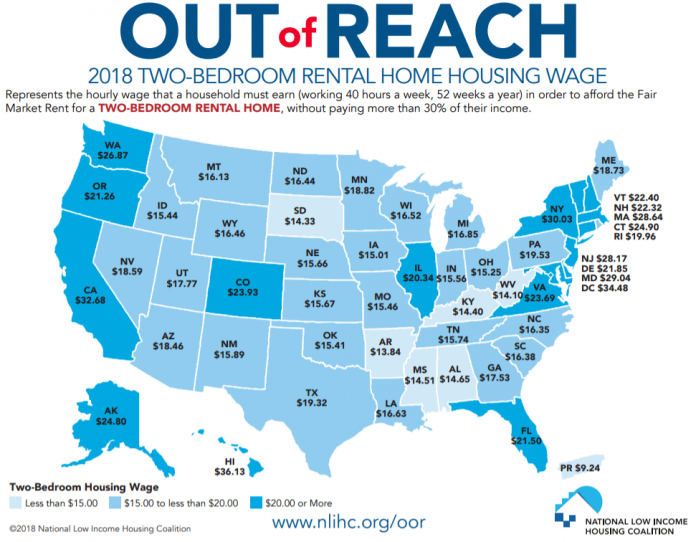 THE NATIONAL Low Income Housing Coalition has found a stubborn gap between what renters earn, and how much apartments cost. / COURTESY NATIONAL LOW INCOME HOUSING COALITION