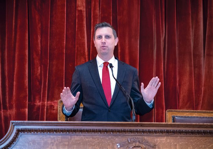 THE RHODE ISLAND state worker pension fund returned 8.03 percent in fiscal 2018 and was worth $8.3 billion on June 30, 2018. General Treasurer Seth Magaziner chairs the State Investment Commission that oversees the pension fund's investments. / PBN FILE PHOTO/MICHAEL SALERNO