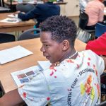 COMMUNITY RESOURCE: Aihasan Wandi, a student from Ethiopia, attends Community Resource Day at Dorcas International Institute of Rhode Island, a nonprofit agency that provides education, English classes, legal help and social services to immigrants.  / PBN FILE PHOTO/MICHAEL SALERNO