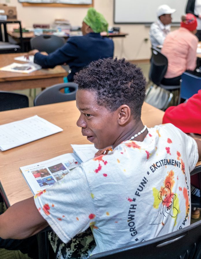 COMMUNITY RESOURCE: Aihasan Wandi, a student from Ethiopia, attends Community Resource Day at Dorcas International Institute of Rhode Island, a nonprofit agency that provides education, English classes, legal help and social services to immigrants.  / PBN FILE PHOTO/MICHAEL SALERNO