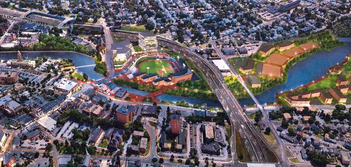 COVER OF DARKNESS: Final passage and signing of the legislation that supports the building of a new ballpark for the Pawtucket Red Sox along the Pawtucket River did not happen in the most transparent way.
/ COURTESY PAWTUCKET REDEVELOPMENT AGENCY COVER OF DARKNESS: Final passage and signing of the legislation that supports the building of a new ballpark for the Pawtucket Red Sox along the Pawtucket River did not happen in the most transparent way.
/ COURTESY PAWTUCKET REDEVELOPMENT AGENCY