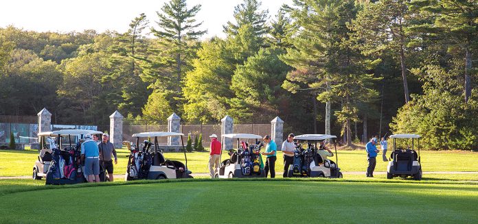 IN THE SWING: An 18-hole golf course is one of many outdoor amenities offered for corporate outings and retreats by The Preserve at Boulder Hills in Richmond. Other activities include tennis, indoor shooting and sporting clay events, and scavenger hunts.  / COURTESY THE PRESERVE AT BOULDER HILLS