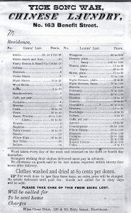 TARGETED: The Yick Song Wah Chinese Laundry on the East Side was one of many that were scattered in and around Providence in the early 1900s. Although there were more than 100 in the city at the time, the hand laundries were often targets of discrimination and eventually gave way to automated, white-owned businesses.  / COURTESY JULIEANNE FONTANA