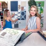 DESIGNING DUO: Janelle Blakely Photopoulos, right, owner and principal interior designer at Blakely Interior Design, with Bernadette Heydt, designer, in their studio in North ­Kingstown.  / PBN PHOTO/MICHAEL SALERNO