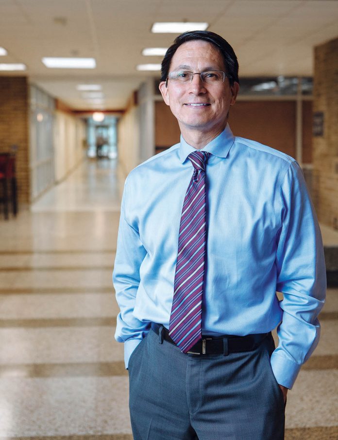 Installed as the president of Rhode Island College in 2016, Frank D. Sánchez came with a reputation for innovation and commitment to students, most recently as vice chancellor for student affairs at City University of New York. / PBN PHOTO/RUPERT WHITELEY Installed as the president of Rhode Island College in 2016, Frank D. Sánchez came with a reputation for innovation and commitment to students, most recently as vice chancellor for student affairs at City University of New York. / PBN PHOTO/RUPERT WHITELEY